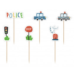 POLICE Cupcake dekoráció 6 db