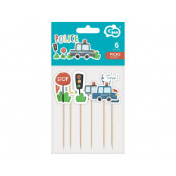 POLIZEI PICKERS 6 Stk. Cupcake-Dekorationen POLIZEI PICKERS 6 Stk. Cupcake-Dekorationen