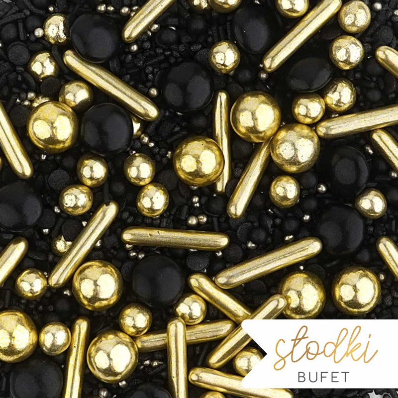 Słodki Bufet BLACK and GOLD sprinkles 90g