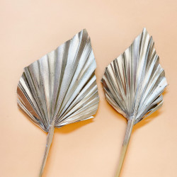 Suszone kwiaty Ozdoba na tort Suszki PALMA STRZAŁKA srebrna 1 szt