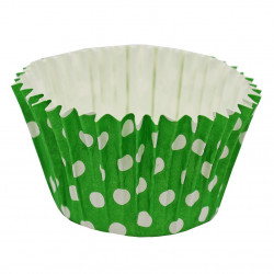 Papilotki sztywne foliowane 90 szt Polka zielone w grochy