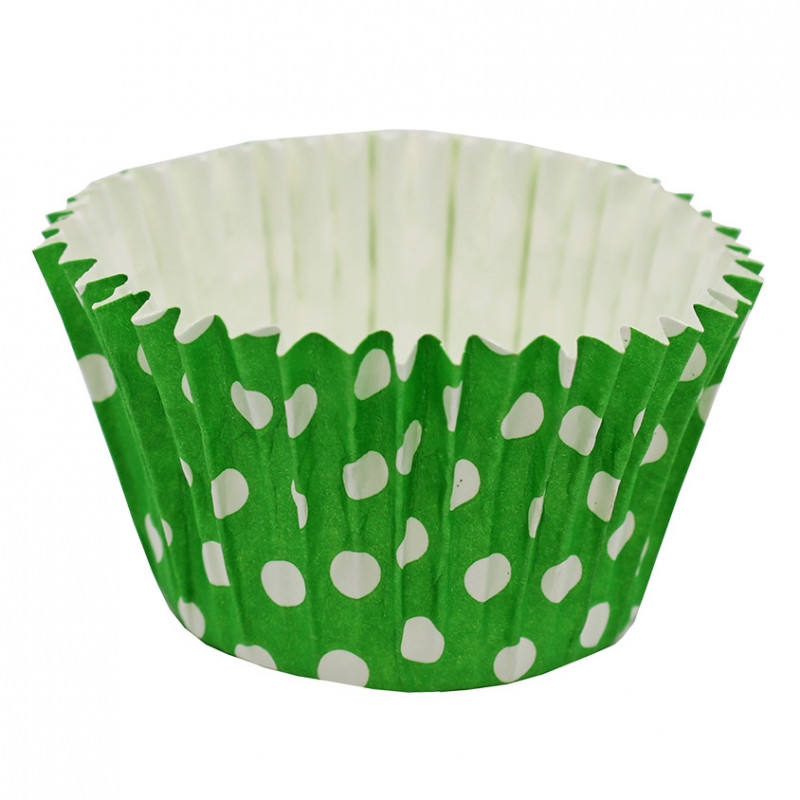 Papilotki sztywne foliowane 90 szt Polka zielone w grochy
