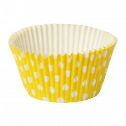Papilotki sztywne foliowane 90 szt Polka żółte w grochy