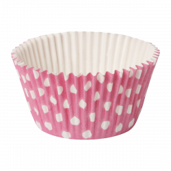 Papilotki sztywne foliowane 90 szt Polka różowe w grochy
