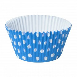 Papilotki sztywne foliowane 90 szt Polka niebieskie w grochy