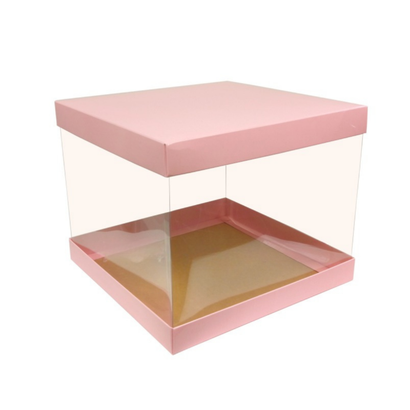 Opakowanie na tort 30 x 30 x 25 cm Pudełko wysokie RÓŻOWE