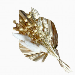 Topper z suszonych kwiatów Ozdoba na tort Suszki Złoty