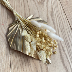 Topper z suszonych kwiatów Ozdoba na tort Suszki Złoty