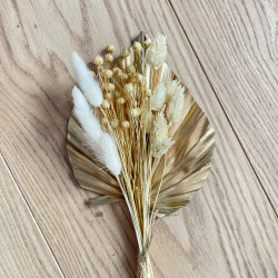 Topper z suszonych kwiatów Ozdoba na tort Suszki Złoty