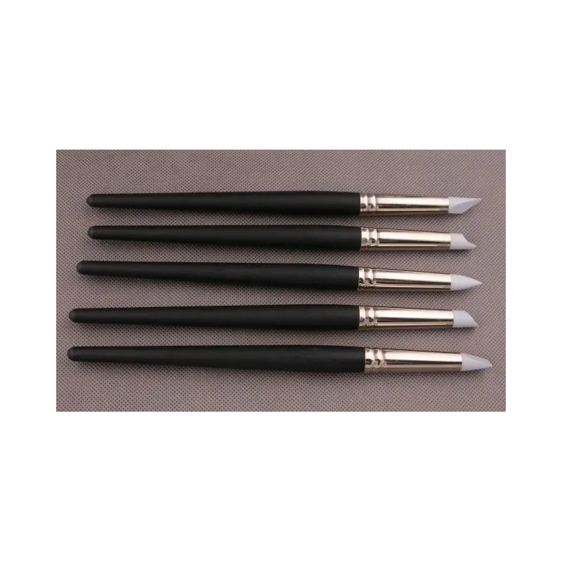 Pędzle silikonowe 5 szt. SHAPERY 15 mm SZARE duże