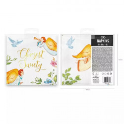 Serwetki Chrzest Anioły 10 szt. Metaliczny Napis