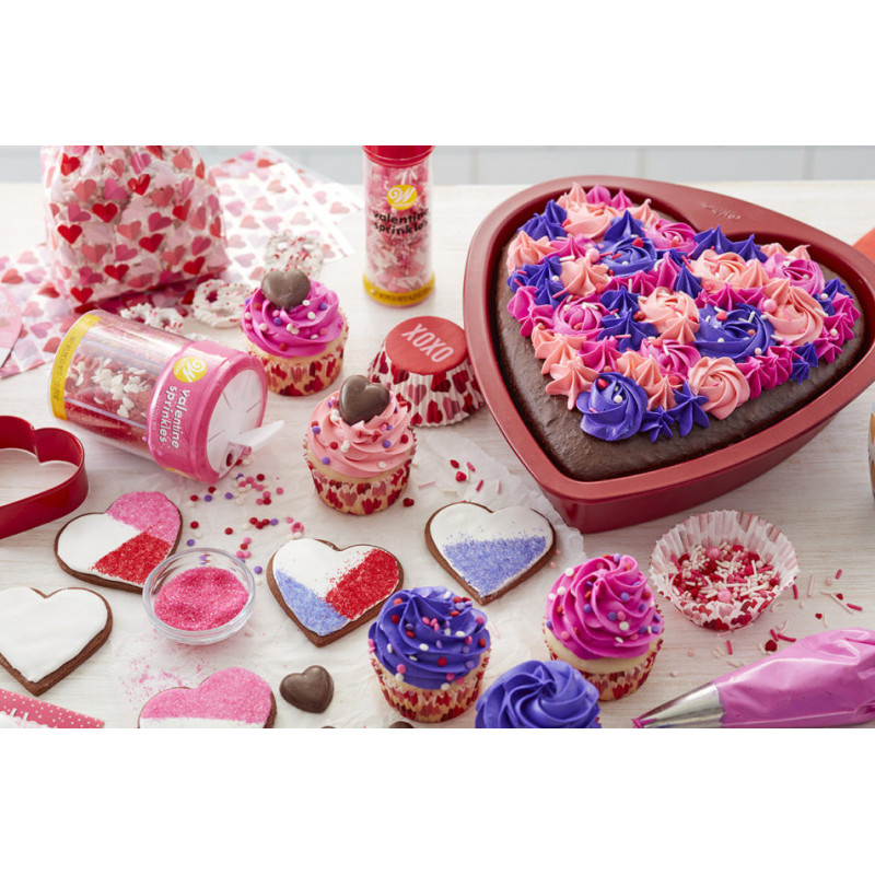 Candy bag 10x24 cm HEARTS 20 pieces