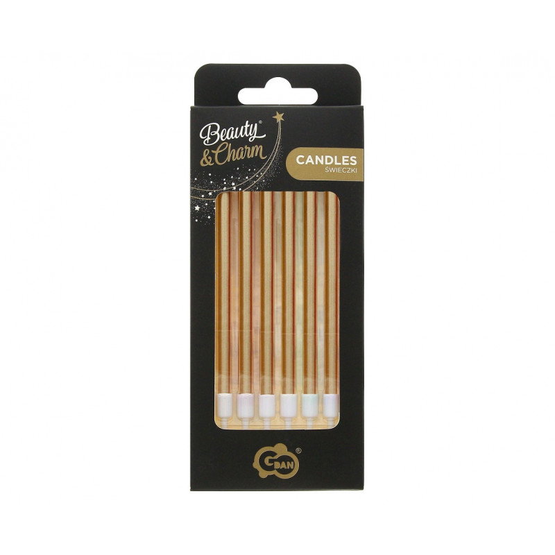 Tall candles Bright Pastel Gold 6 pcs gold
