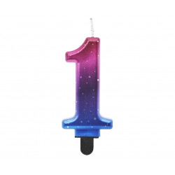 Świeczka cyferka Night Sky 1 Ombre 8 cm