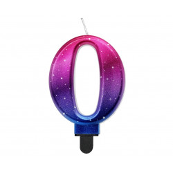 Świeczka cyferka Night Sky 0 Ombre 8 cm
