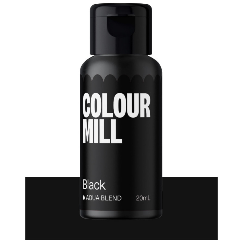 Barwnik Colour Mill Aqua Blend 20ml do lukru, bez, makaroników  BLACK Czarny