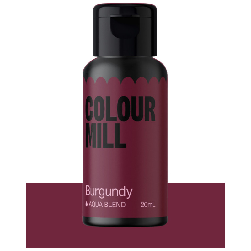 Barwnik Colour Mill Aqua Blend 20ml do lukru, bez, makaroników BURGUNDY