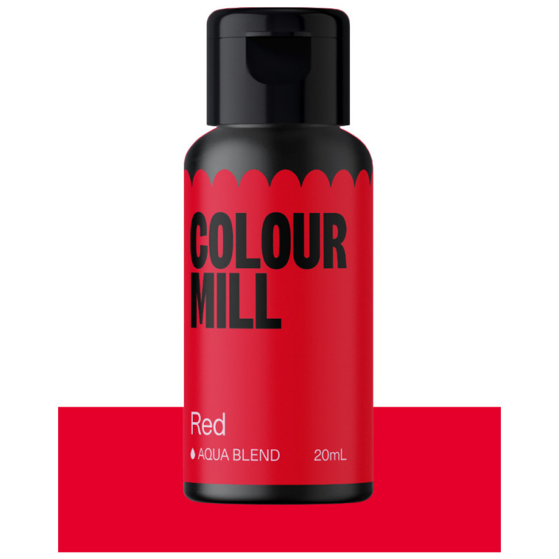 Barwnik Colour Mill Aqua Blend 20ml do lukru, bez, makaroników RED Czerwony