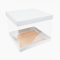 Opakowanie na tort 30x30x25 cm Pudełko wysokie PERŁOWE