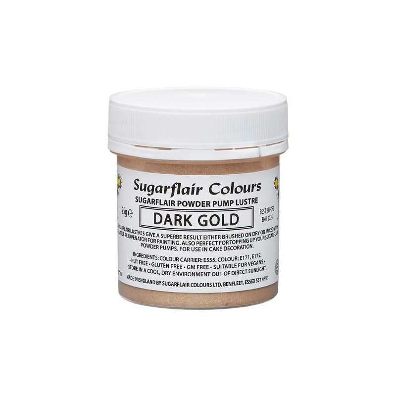 Sugarflair Pollen Dye Dark Gold 25g without E171 Gold