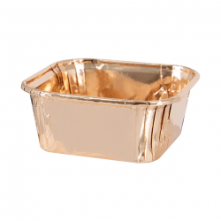Formy na dort 10 ks, růžové zlato, čtvercové, 6,5 cm