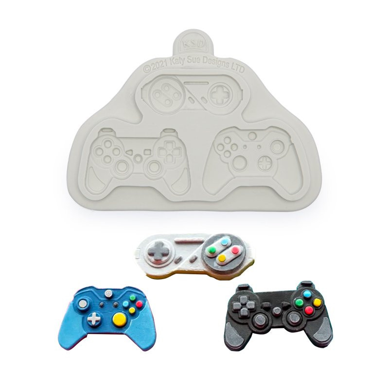 Silicone mould Katy Sue GAME PADS 3 designs xBox Play Nintendo