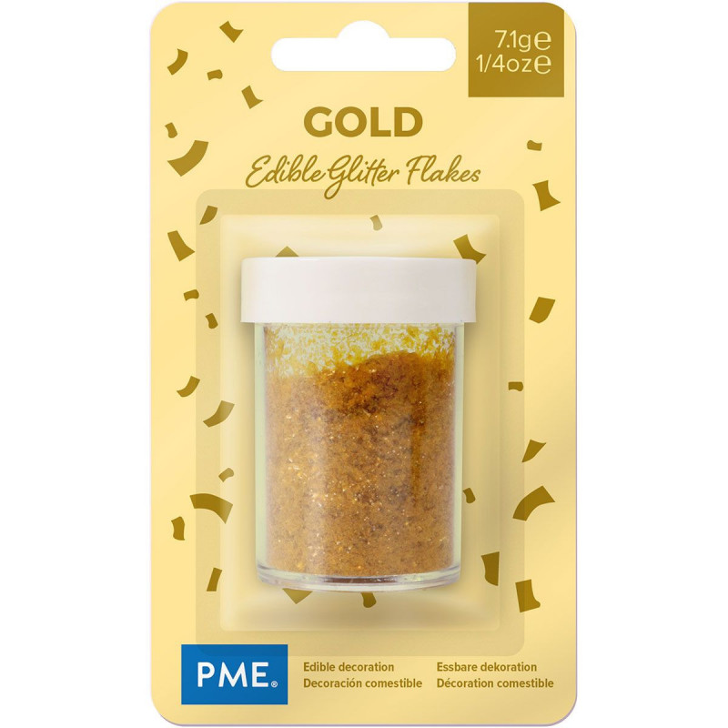 Złote płatki jadalne PME złoty brokat