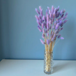 Suszone kwiaty Ozdoba na tort Suszki LAGURUS jasny fiolet 20 gałązek