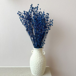 Dried flowers Cake decoration Tinsel Flax navy blue 10 sprigs