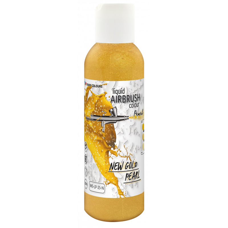 Food Colours Airbrush Perlglanz Gold 135 ml ohne E171 New Gold