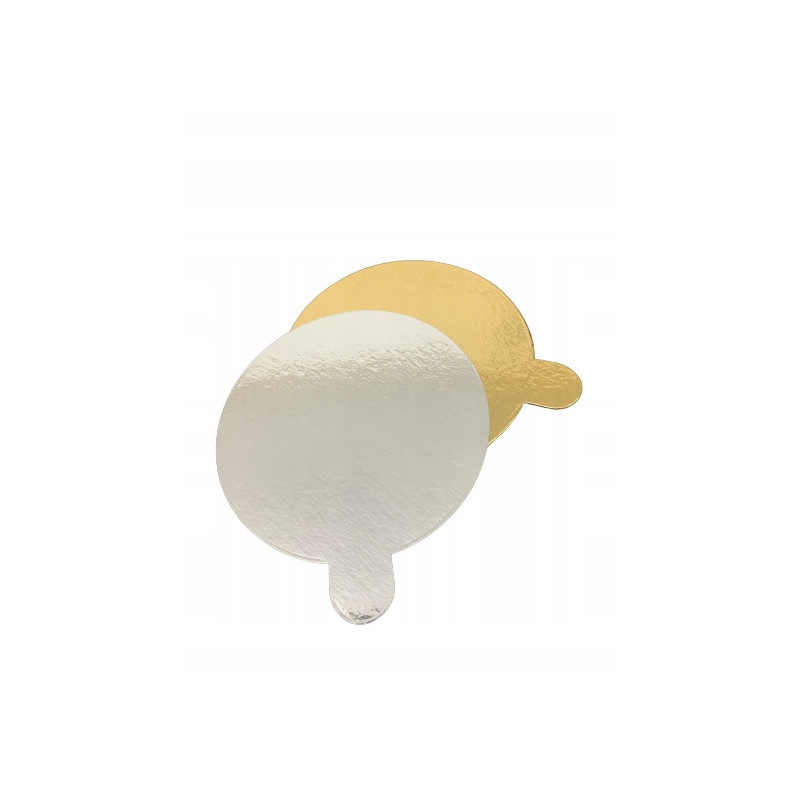 Gold round dessert tray 10 cm - 100 pcs