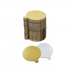 Gold round dessert tray 10 cm - 100 pcs