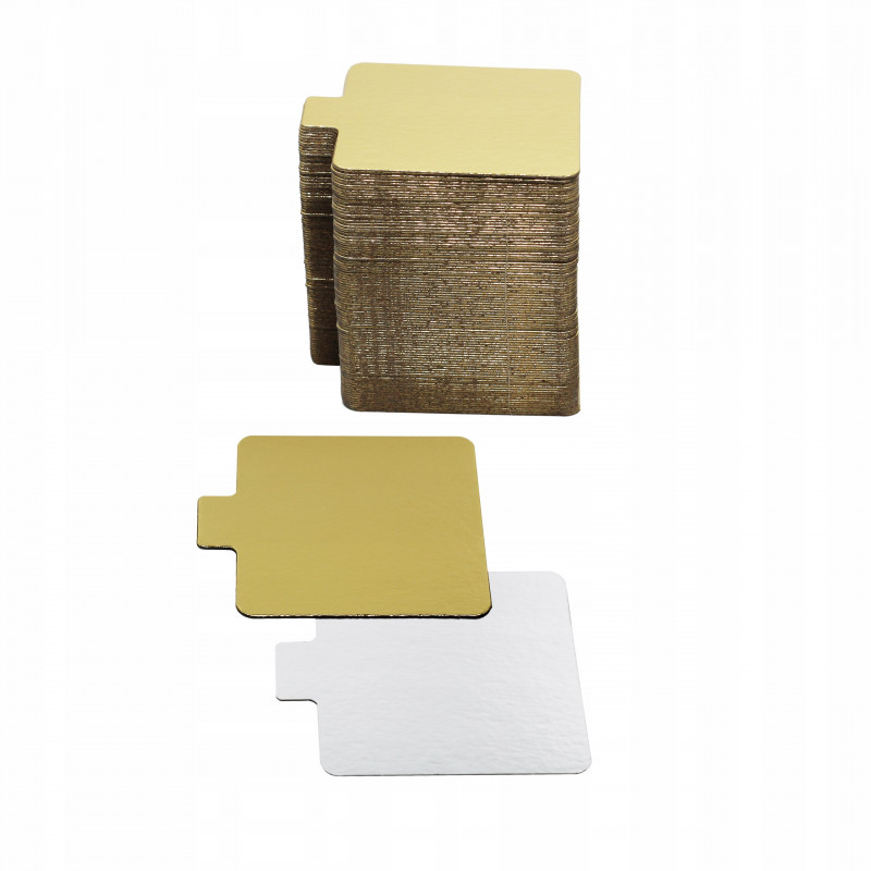 Bankietówka złota 7 x 7 cm kwadratowa 100 szt. tacka podkładka