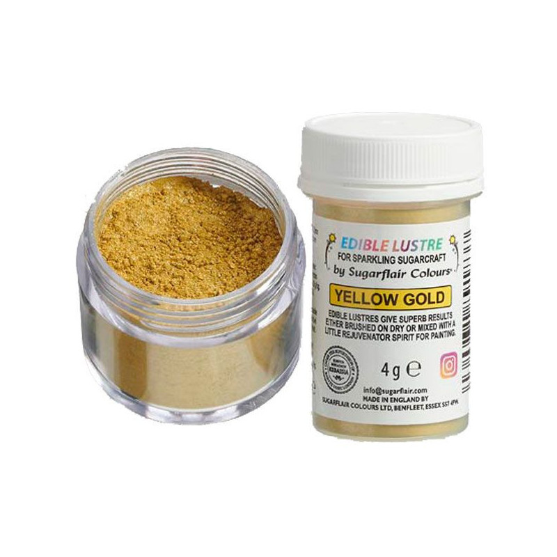 Sugarflair Gold Dusting Dye 4g without E171 Radiant Gold Bright Gold