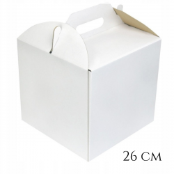 cake box WYSOKIE 26x26x25 cm white box