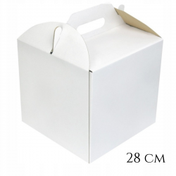 Tortenbox WYSOKIE 28x28x25 cm weiße Box