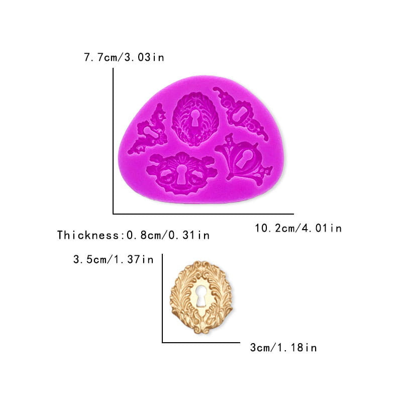 Silicone mold PC KEYHOLE 5 patterns Lock