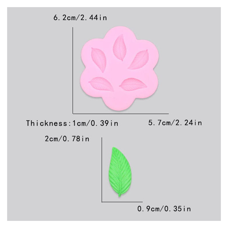 PC silicone mold LEAVES small 2 cm Leaves