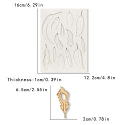 Силиконовая форма для перьев из поликарбоната, набор из 13 вариантов расцветки.