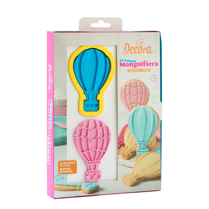 Dekorační formičky s potiskem BALLOON, formička a 2 razítka