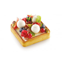 Rant perforowany do tarty 8 cm 6 sztuk Kwadrat Tarta