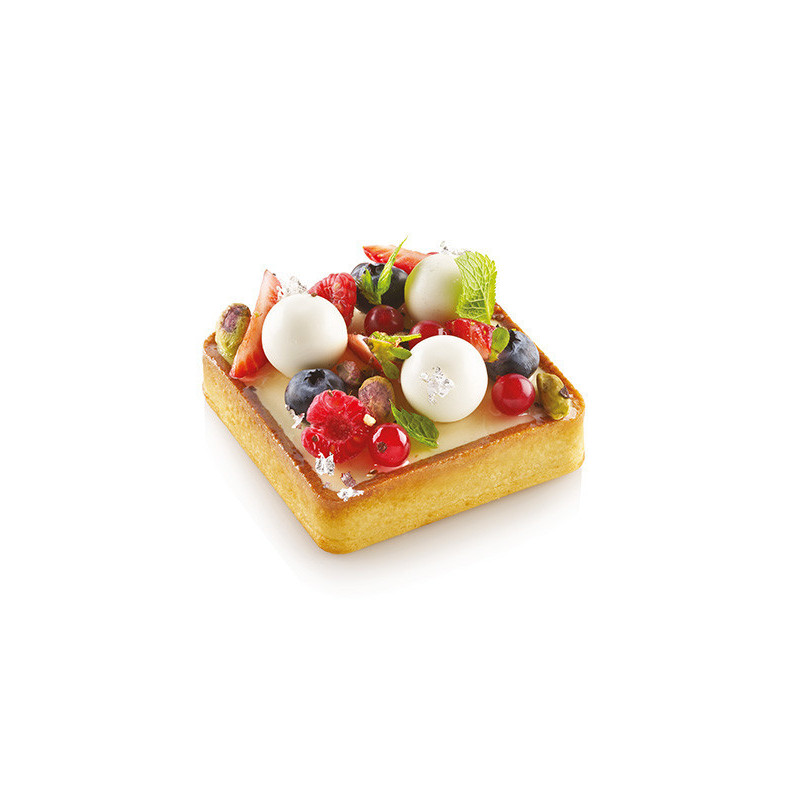 Rant perforowany do tarty 8 cm 6 sztuk Kwadrat Tarta