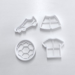 Foremka Piłka But Koszulka i Szorty 4 szt wykrawaczki piłkarskie