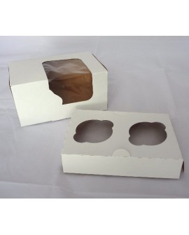 White cupcake box for 2 cupcakes - 10 pcs