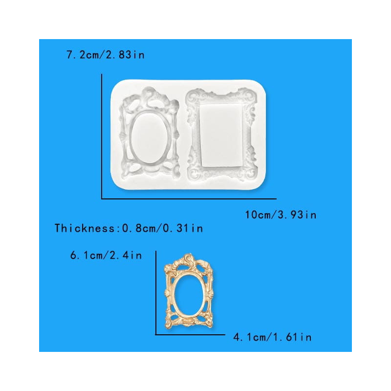 PC-Silikonform Rahmen mittel 4,5 x 6 cm 2 Muster Nr. 2