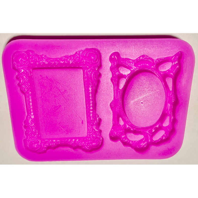 Silicone mold PC FRAME medium 4,5 x 6 cm 2 designs no. 2