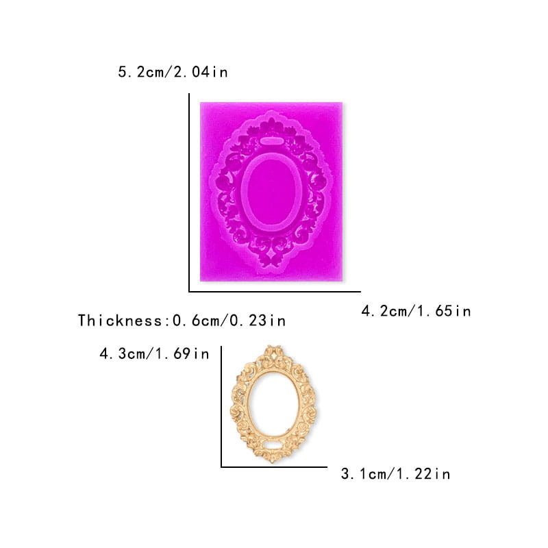 Silikónová forma z PC FRAME malá 3 x 4 cm č. 9