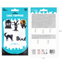 Pikery Halloween 5 szt. Brokatowe