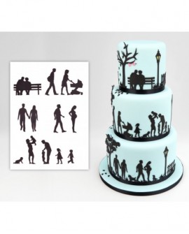 cutter Patchwork RODZINA Postacie Sylwetki Family Silhouette Set