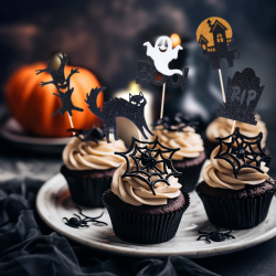 Pikery Halloween 5 szt. Brokatowe